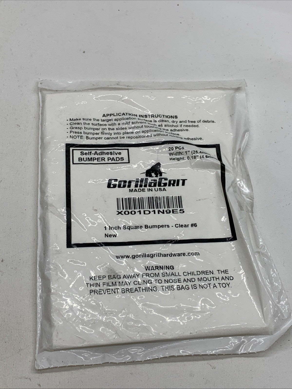 Clear Rubber Bumpers Rubber Feet for Cutting Boards Glass Table 20pcs - Lot Of 3