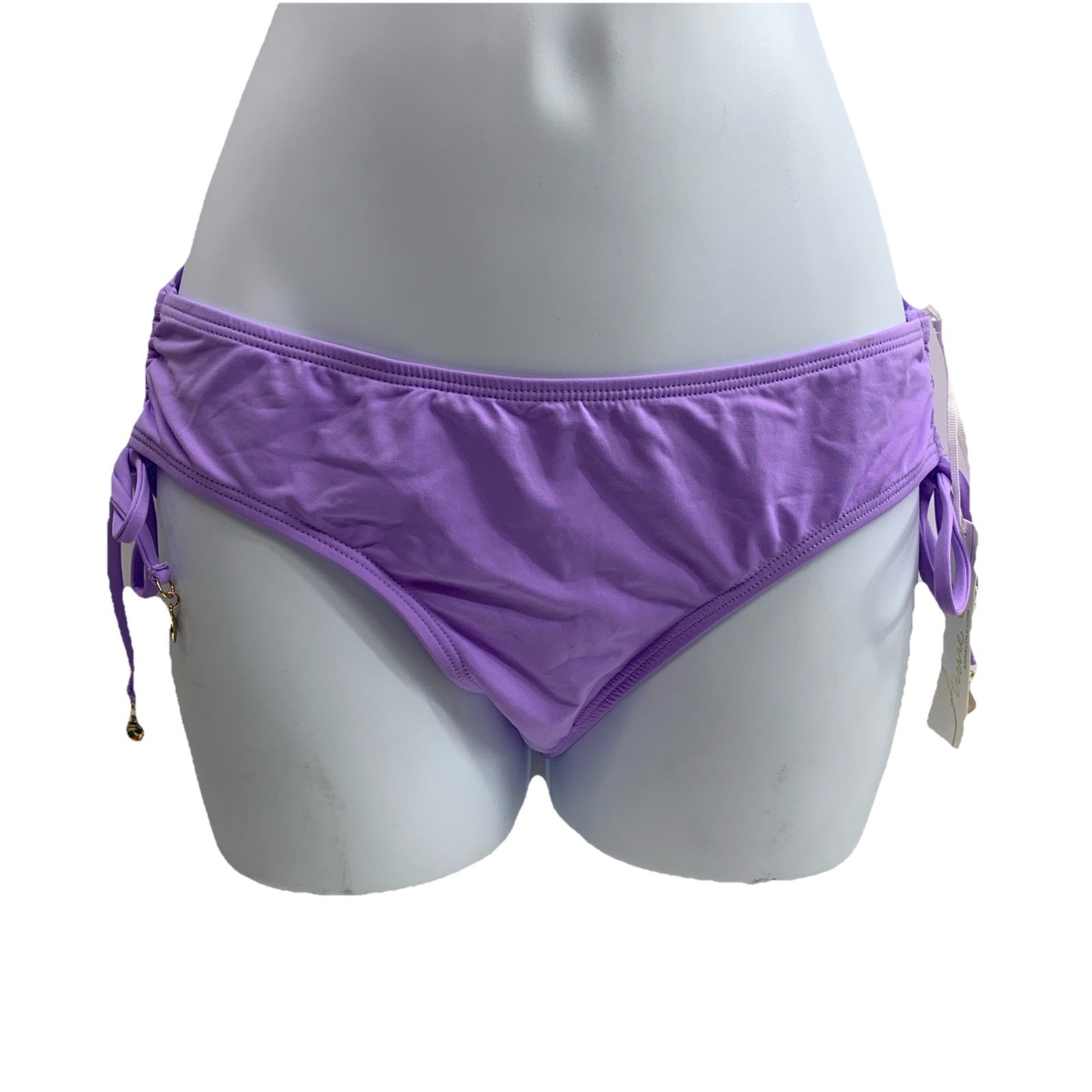 Anne Cole Women's Live in Color Side Tie Bikini Swim Bottom M Amethyst Underwear