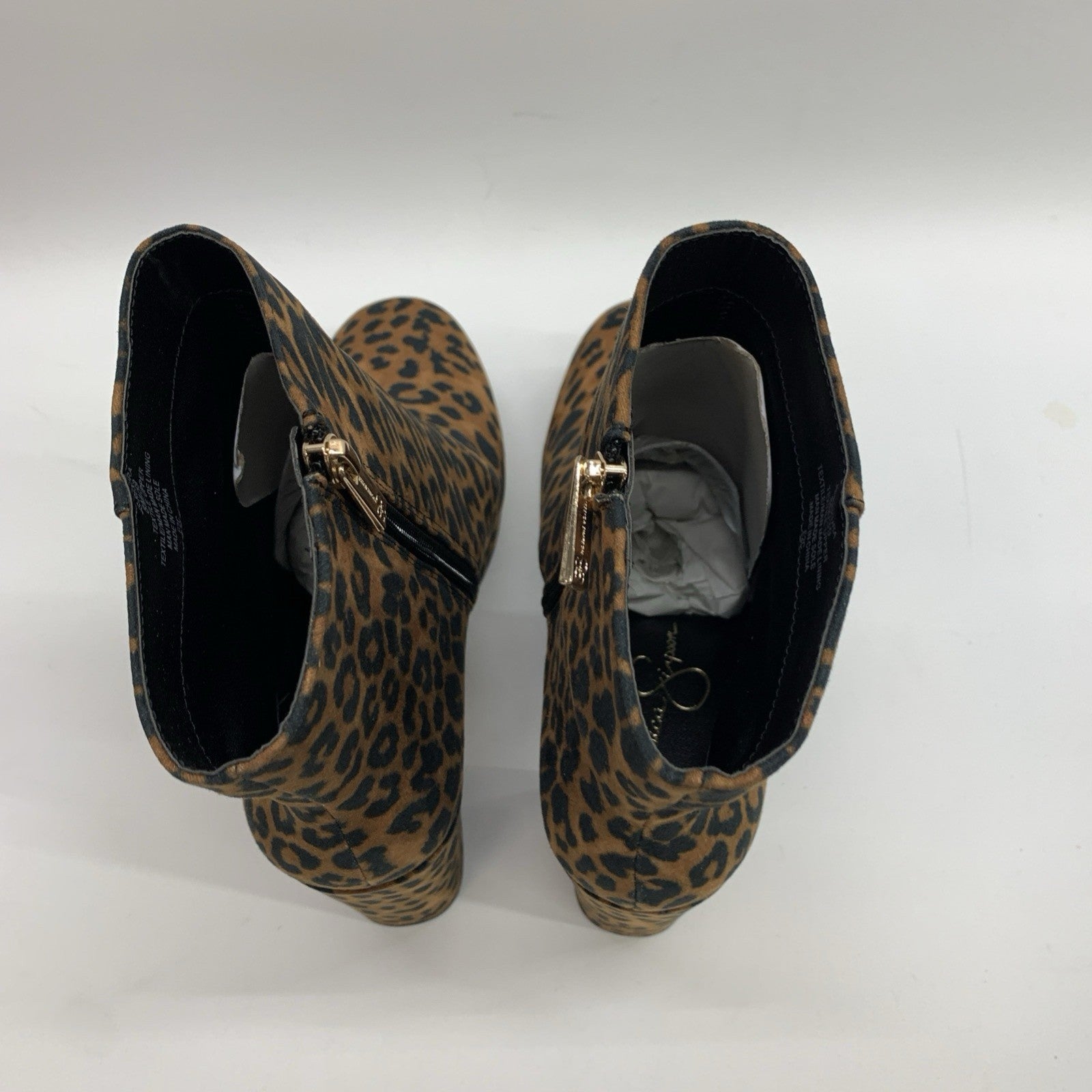 Jessica Simpson Women's Rexura Faux Suede Ankle Booties Leopard Print Size 8M