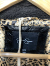 Jessica Simpson Women Winter Coat Sherpa Full Length Single Breast Size M Black