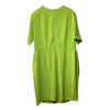 London Times Women's Short Sleeve Knee Length Crew Neck Side Button Green 18W