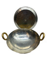 Brass Wok With a Lid, 12-in Kadhai, Nonstick Wok Pan with a Tin Coating 3.2qt