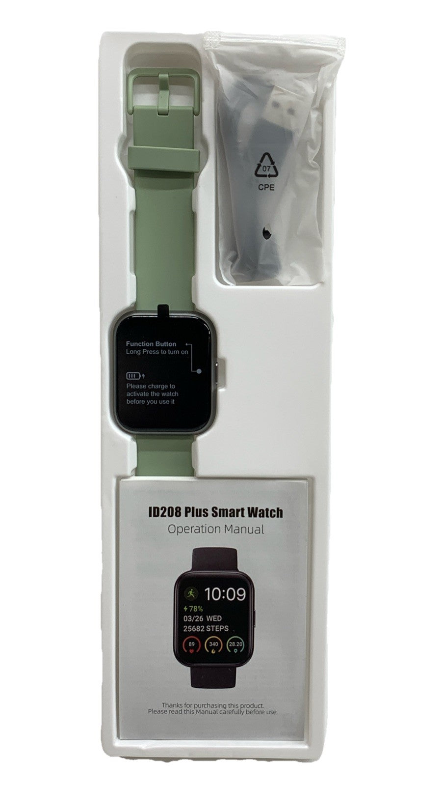 Veryfit ID208Plus Smart Watch with Built-in Alexa Waterproof 1.8