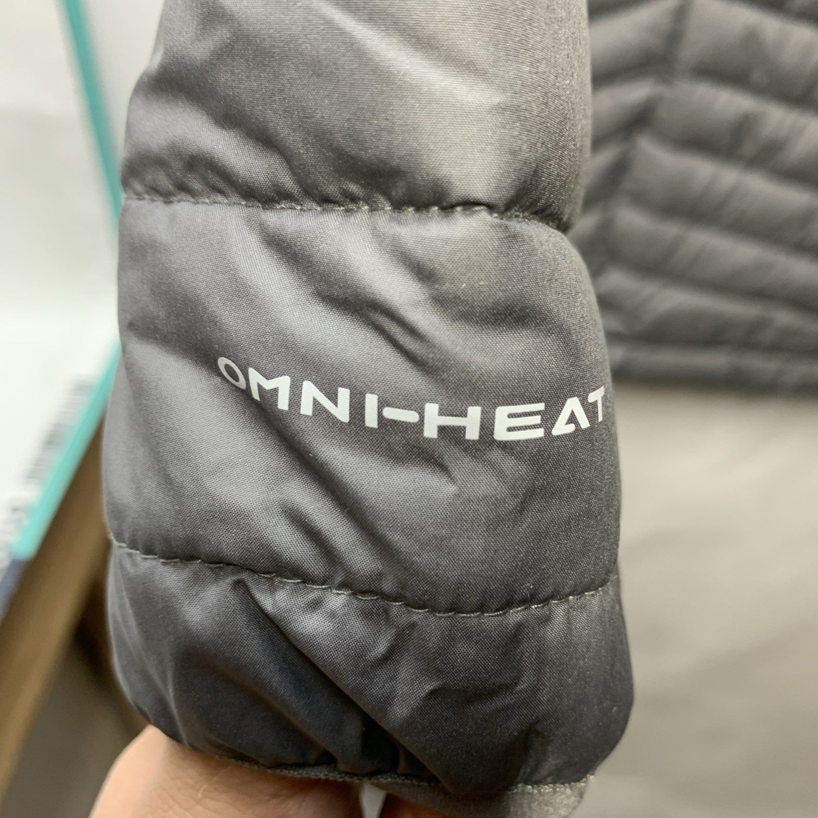 Columbia Powder Lite Mid Hooded Omni-Heat Jacket Sliver Long Puffer Coat Size XS