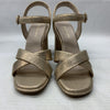 Kenneth Cole New York Women's Lessia Wedge Heeled Sandal Size 8.5 Light Gold