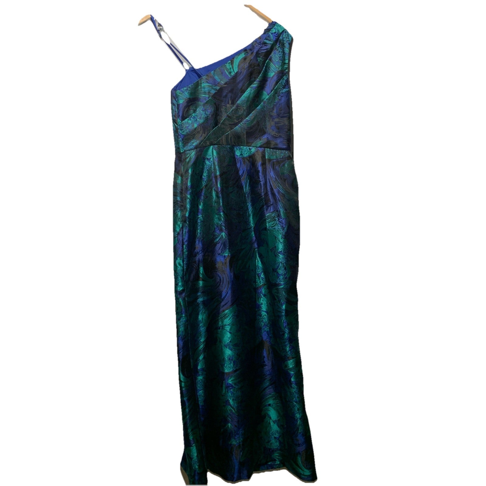 Adrianna Papell Women's One-Shoulder Jacquard Gown Evening Party Dress Size 6