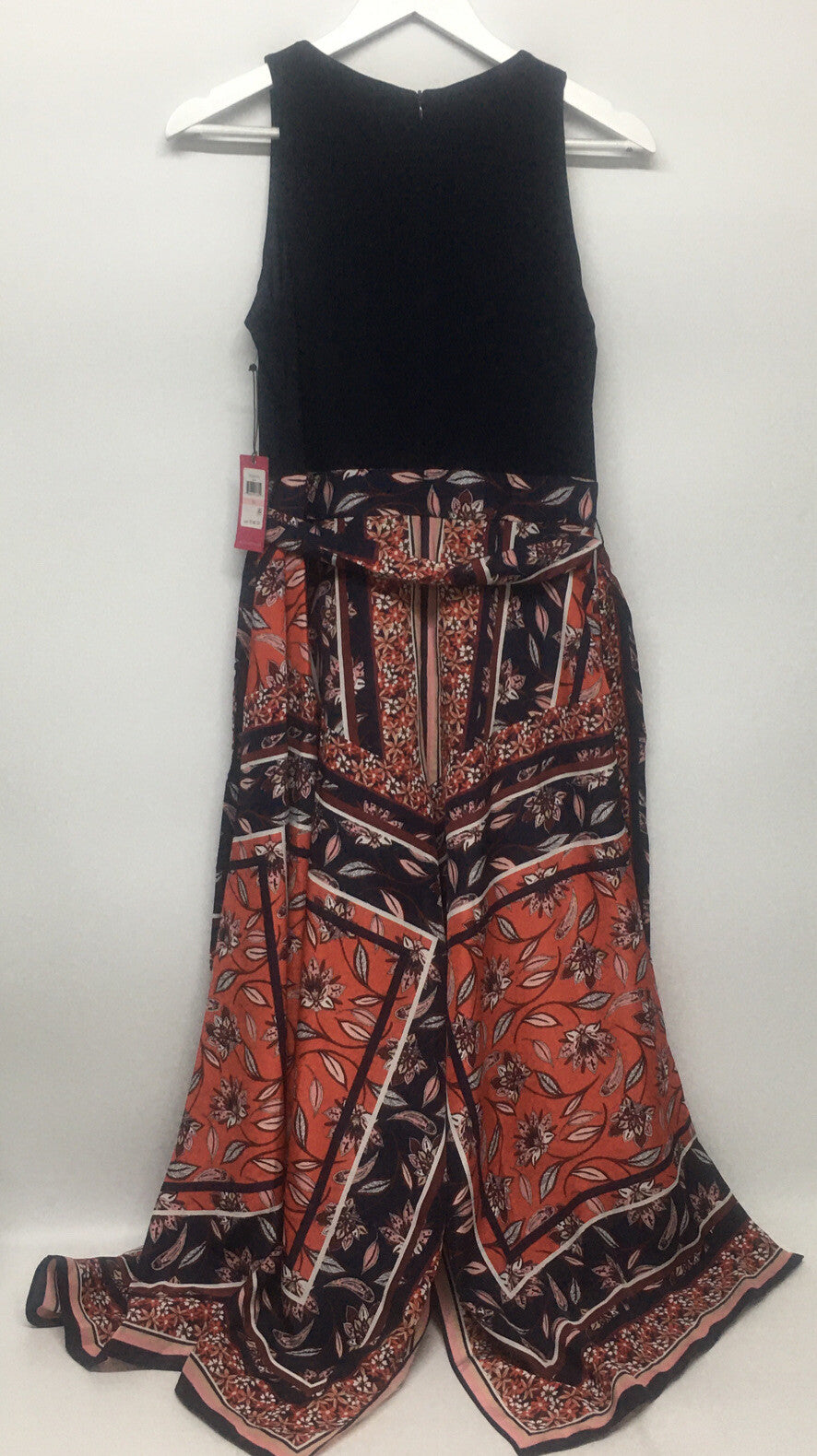 Vince Camuto sleeveless persimmon V-neck dress in size 10, women's clothing, with handkerchief hem and elegant style