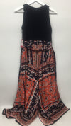 Vince Camuto sleeveless persimmon V-neck dress in size 10, women's clothing, with handkerchief hem and elegant style