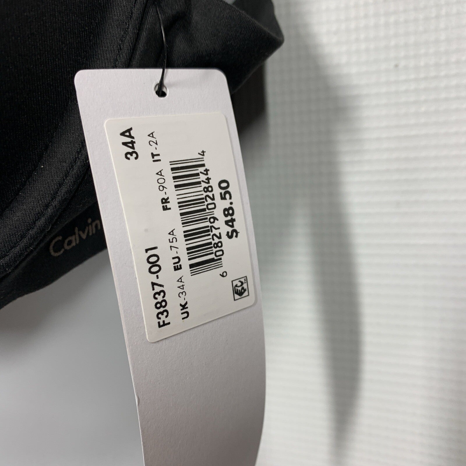 Calvin Klein Perfectly Fit Modern T-Shirt Bra 34A Black Underwire Thin Padding