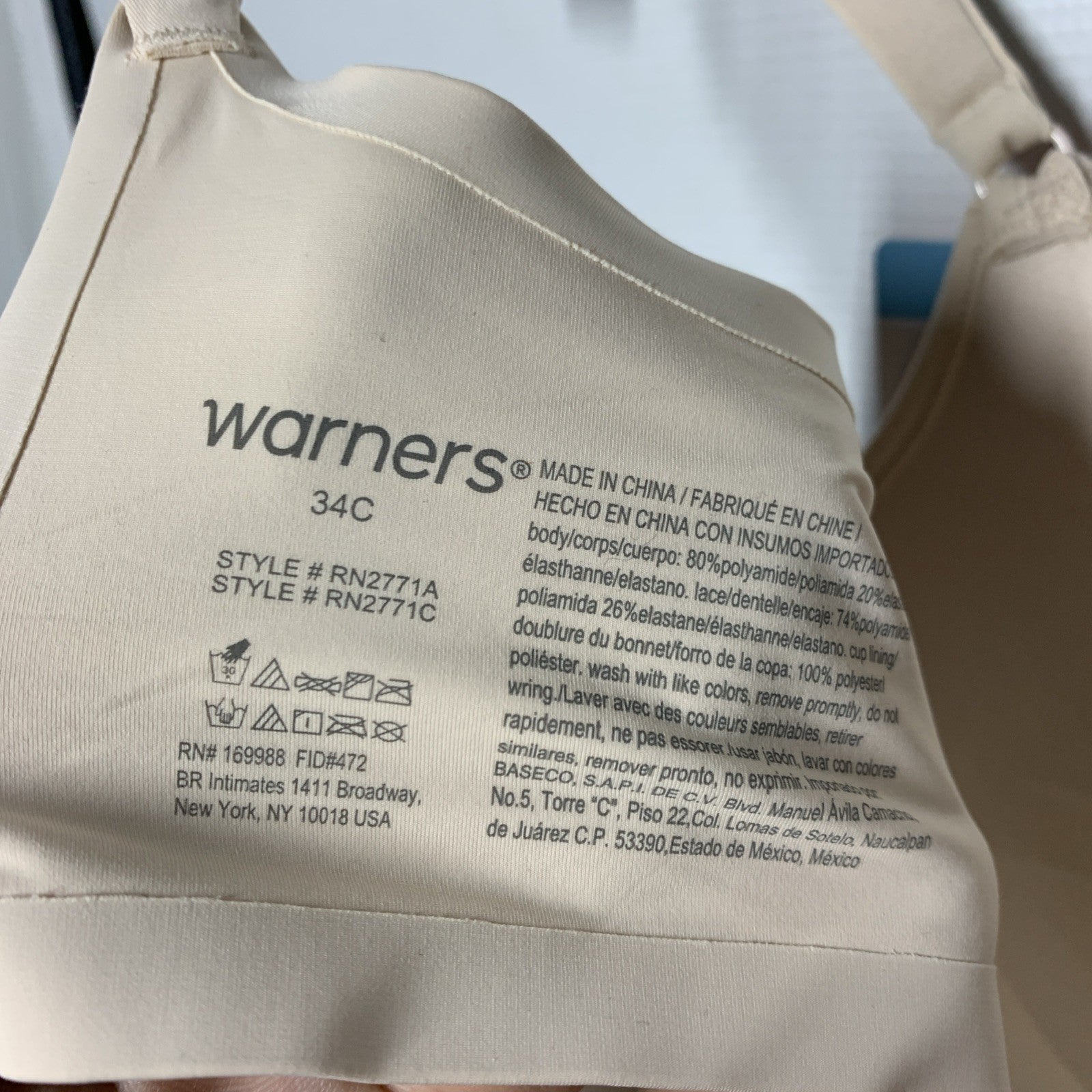 Warner's Women's Bra Wireless Lift Lightly-Lined Back-smoothing RN2771 Size 34C