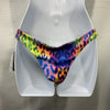 Relleciga Bikini Bottom Neon Floral Cheeky Swim Bottom Gold Detail Underwear S
