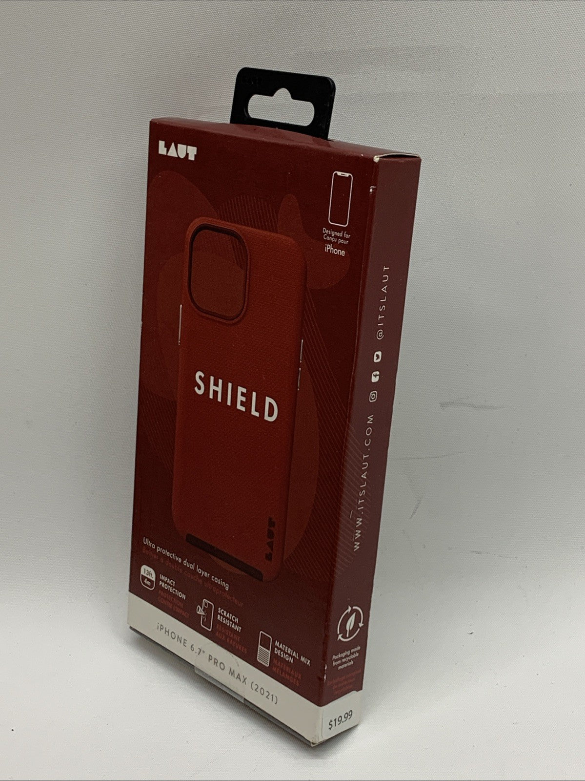 LAUT Shield Series Dual Layer Case for Apple iPhone 12 Pro Max - Crimson Red