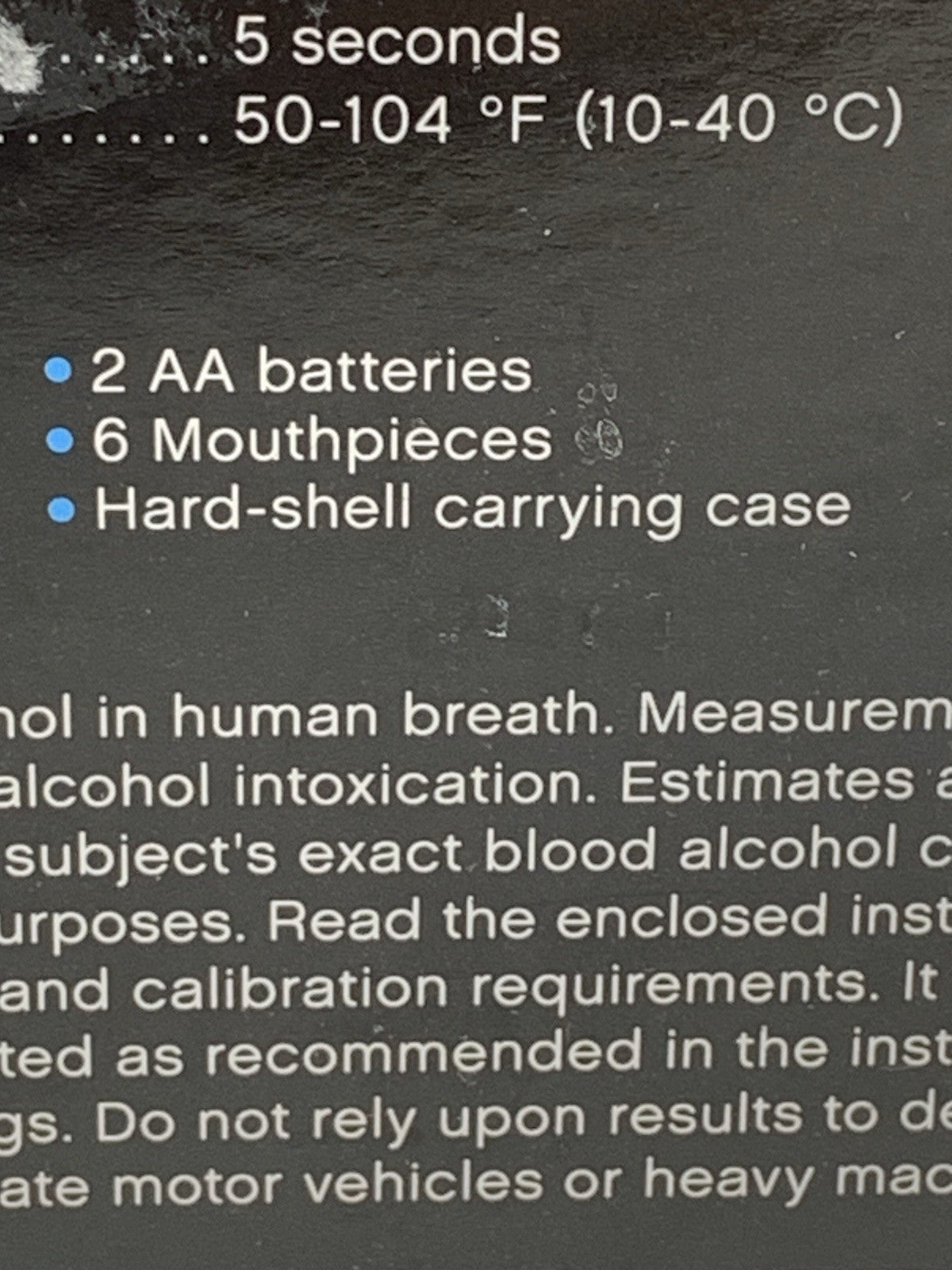 BACtrack S80 Professional Breathalyzer Portable Breath Alcohol Tester Black