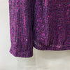 Grace Karin Women's Medium Purple Sequin Long Sleeve Pullover Blouse Sparkly