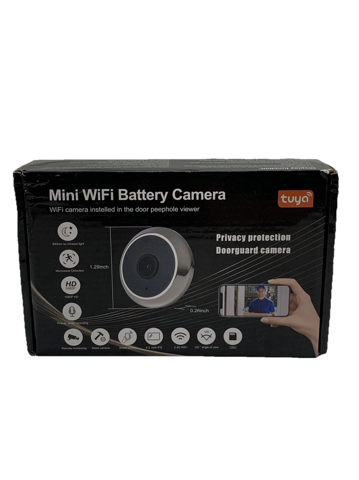 Mini Peephole Camera Tuya Smart app Remote Monitor WiFi Doorbell with Battery