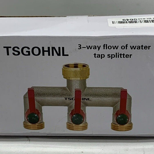 Solid Brass Hose Splitter 3-way Flow Water Quick Connector Shut Off Valves 3/4