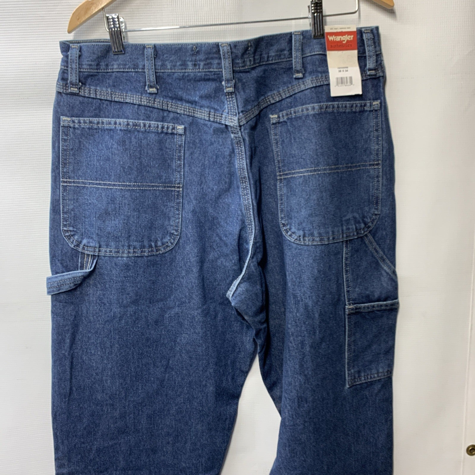 Wrangler Authentics Men's Classic Carpenter Jeans Size 36Wx34L Blue Long Pants