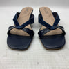 NYDJ Womens Contessa Suede Wedge Sandals Navy Size 10M Slip-on Open Toe Suede