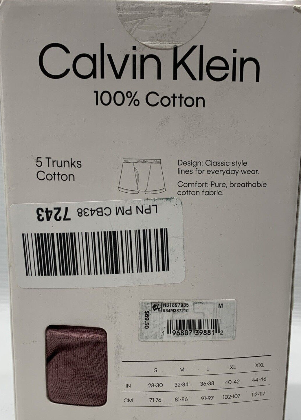 CALVIN KLEIN Men's Cotton Classic Fit Trunks 5 Colors Medium NB1897935 - 5- Pack