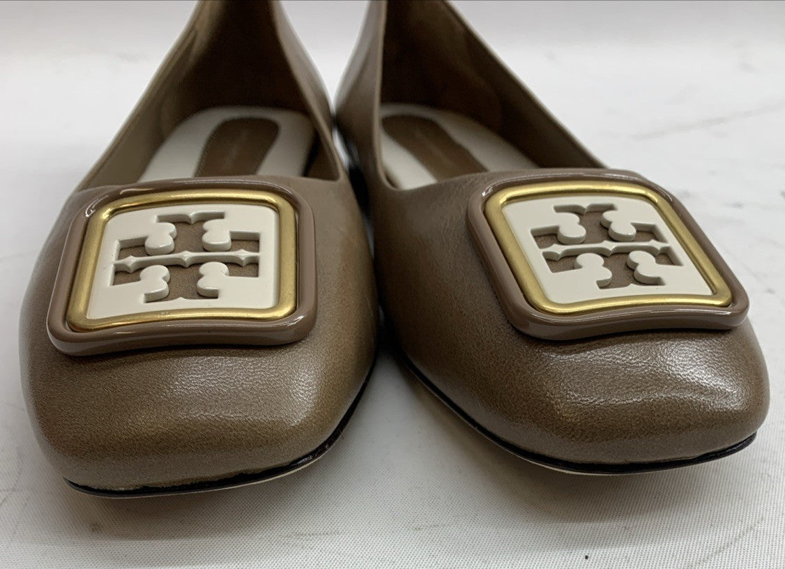 Tory BURCH Almond Flour 200 Georgia Ballet Goat Leather Size 6M Slip-on Shoes