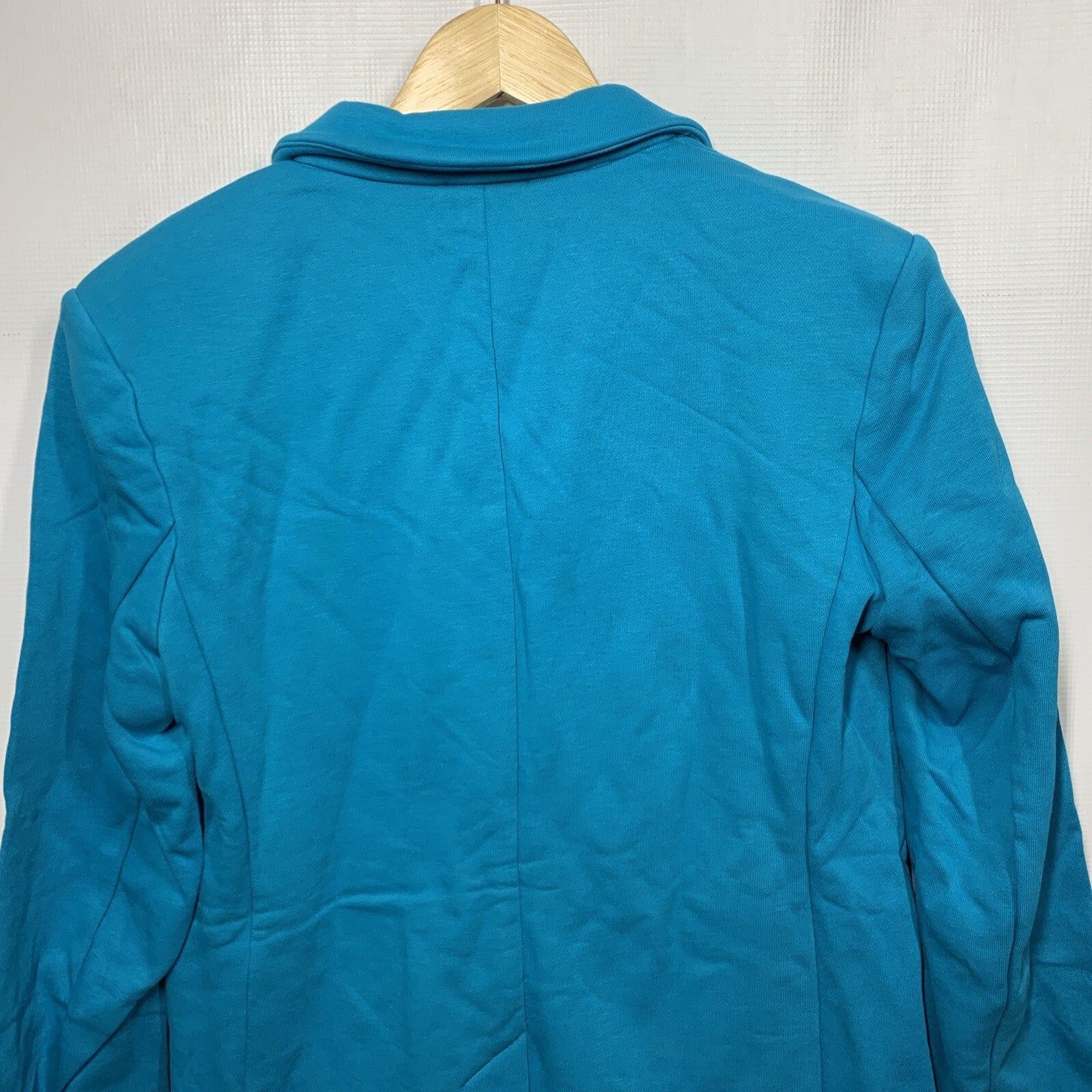 Women’s Terea Size 8 Enamel Blue Casual Amora French Terry Blazer Long Sleeve