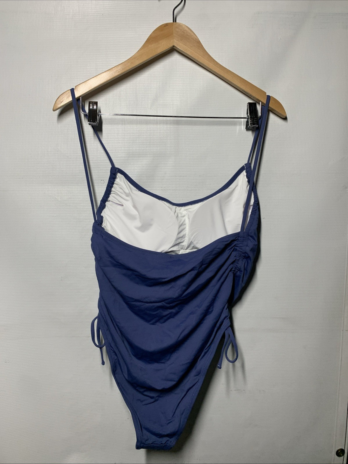 Flirtt Gottex Solids Scoop Neck Adjustable One Piece Swimsuit Size L Dusk Blue