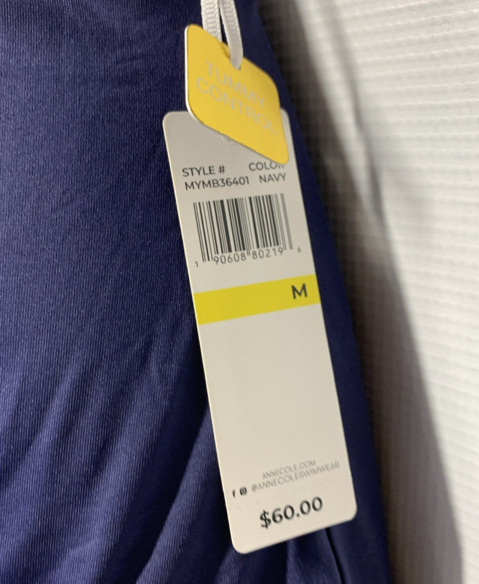 Anne Cole Navy High Waist Tummy Control Swim Bottoms Size Medium Navy MYMB36401