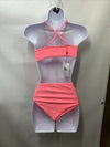 Hurley Girls' Pink High Waisted Bikini 2-Piece Swimsuit Size 10Y 487814-A18 Pink
