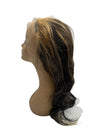 Loose Deep Size 18” #Natural Black/honey Brown 100% Remy Human Hair Lace Wig