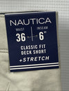 NAUTICA Stretch Twill Classic Fit Performance Deck Shorts Stone 36Wx6L B81003