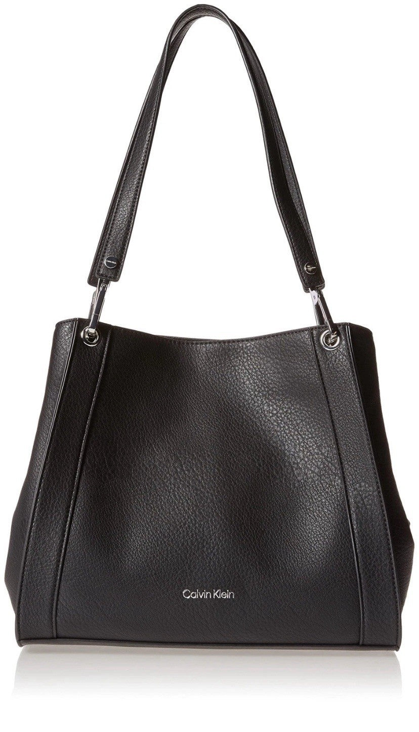 Calvin Klein Garnet Reyna Novelty Triple Compartment Shoulder Bag Black H1JADDY2