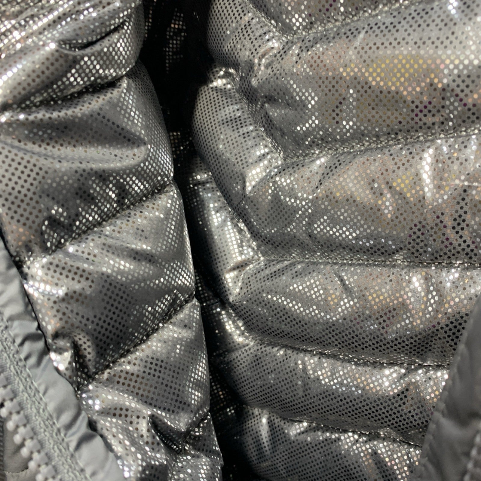 Columbia Powder Lite Mid Hooded Omni-Heat Jacket Sliver Long Puffer Coat Size XS