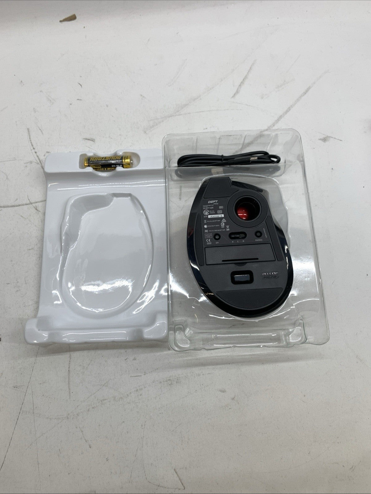 ELECOM DEFT PRO Trackball Mouse Optical 8 Buttons DPI Switch Black Red