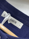 GRACE KARIN Women's Long Sleeve Button Up Cable Knit Cardigan Size L Navy Blue