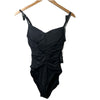 La Blanca Women's Island Goddess Draped Lingerie One Piece Swimsuit Black Size 6