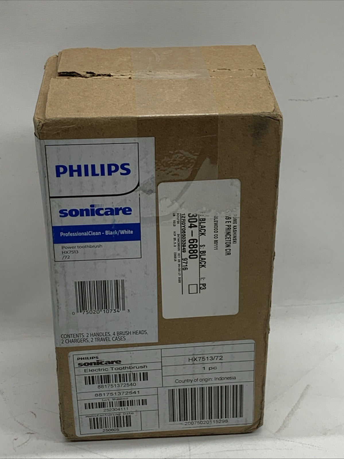 Philips Sonicare HX7513/72 ProfessionalClean Power Toothbrush Black/White 2 Pack