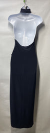 Norma Kamali Womens Halter Turtle Side Slit Gown Size Size S/36 Sleeveless Black