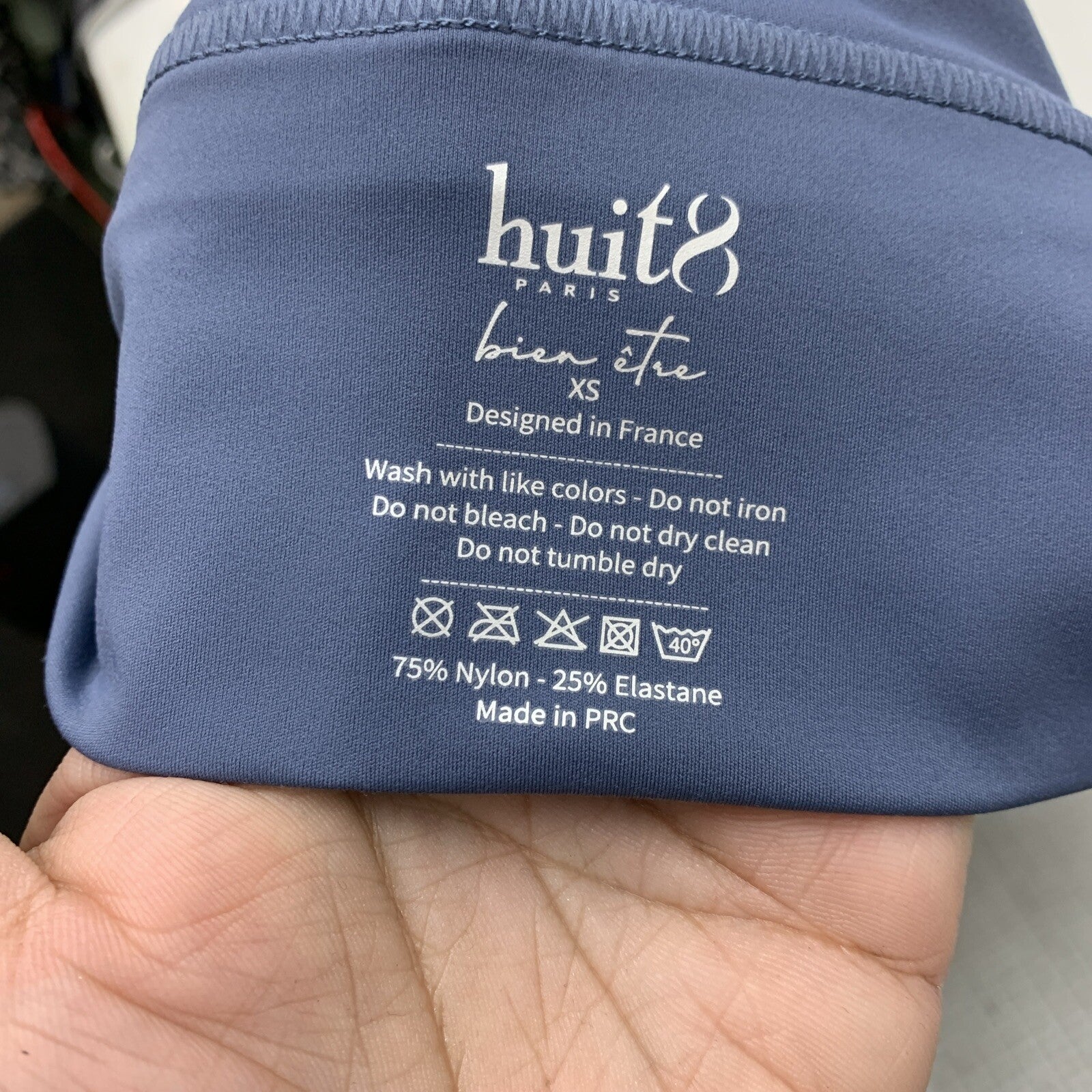 Huit 8 Paris Women's Sports Bra Bien Etre Marine Blue Size XS Wirefree Pull-on