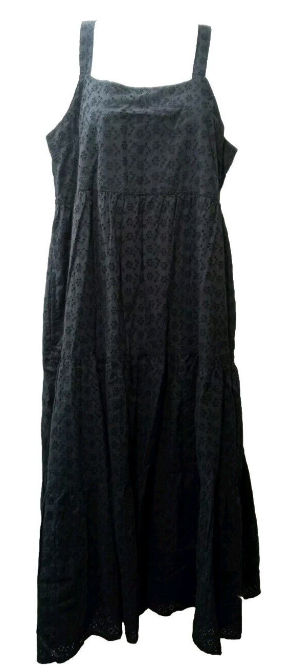 The Drop Women's Britt Tiered Maxi Tank Dress Black Small Sleeveless B0BKW5-K6K4