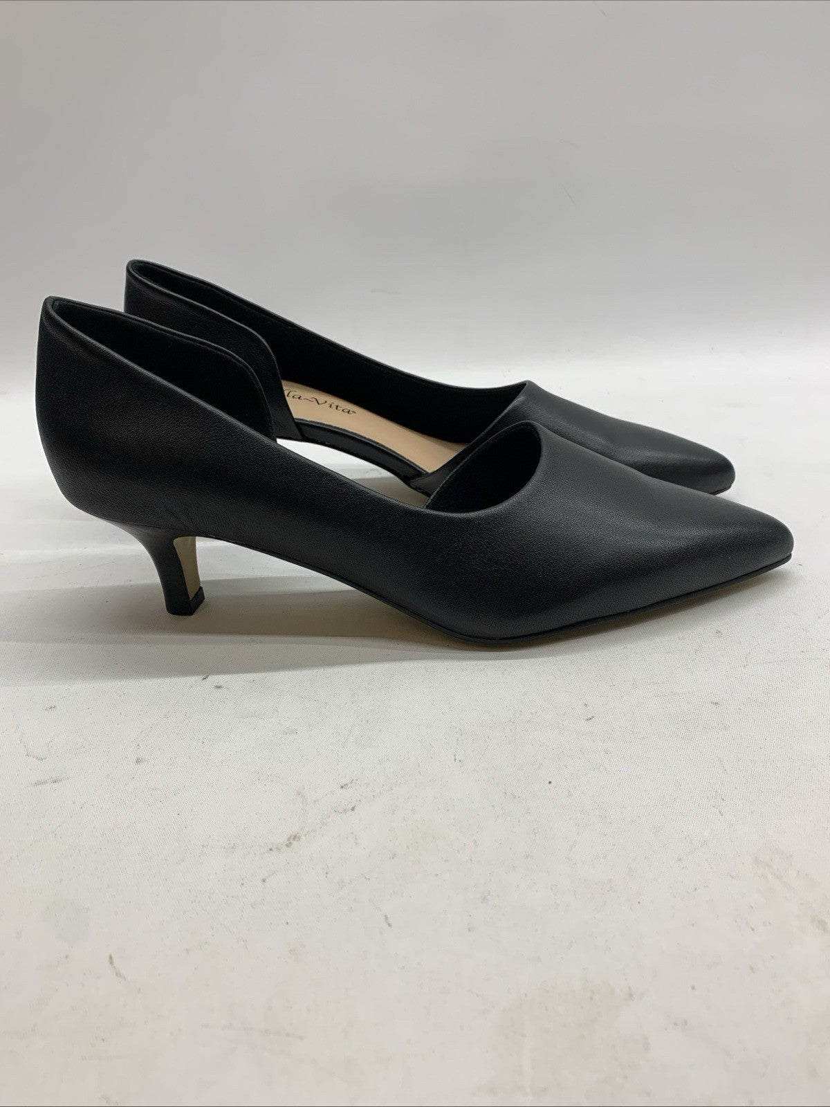 Bella Vita Women’s Quilla Pump Leather High Heel Sandal Black 51-1732 Size 9W