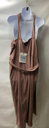 Plus size Hanna Nikole wrap front sleeveless halterneck party dress for women, size 22W, by The Family Flips.