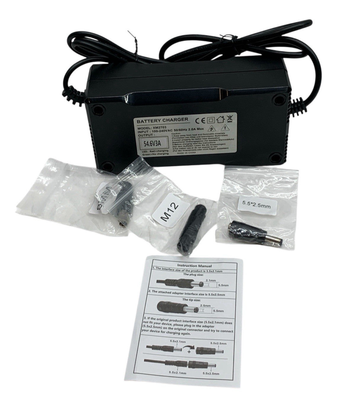 Battery 54.6v4a Power Supply Adapter Charger Model XM2703 100-240VAC 50/60Hz