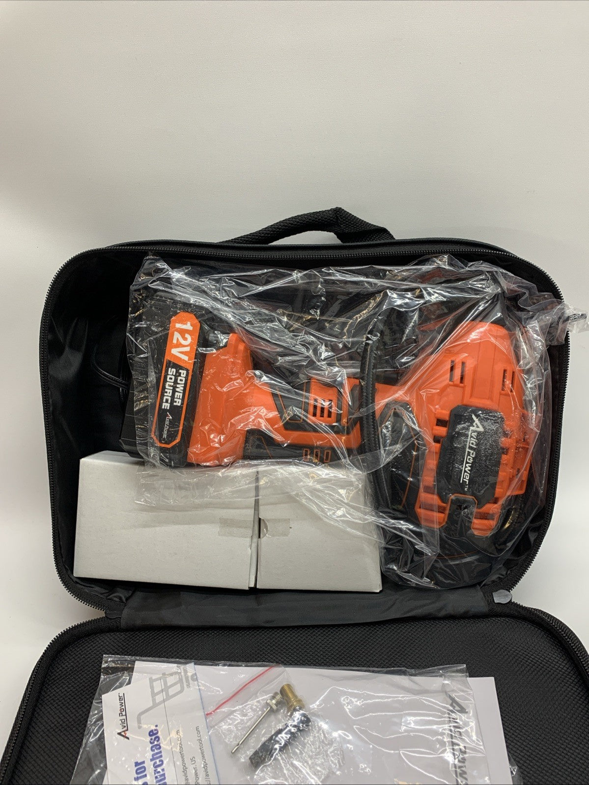 Tire Inflator Portable Air Compressor, 20V Cordless 12V DC Car Tire Pump 100 PSI