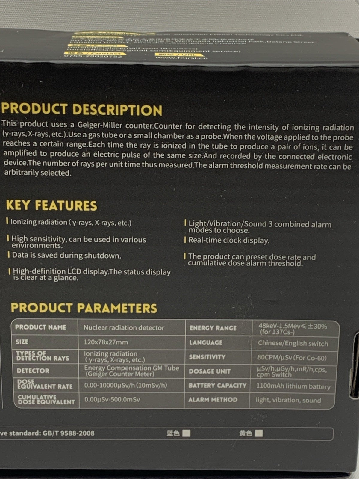 Geiger Counter Nuclear Radiation Detector GC-01 FNIRSI Radiation Dosimeter w/LCD
