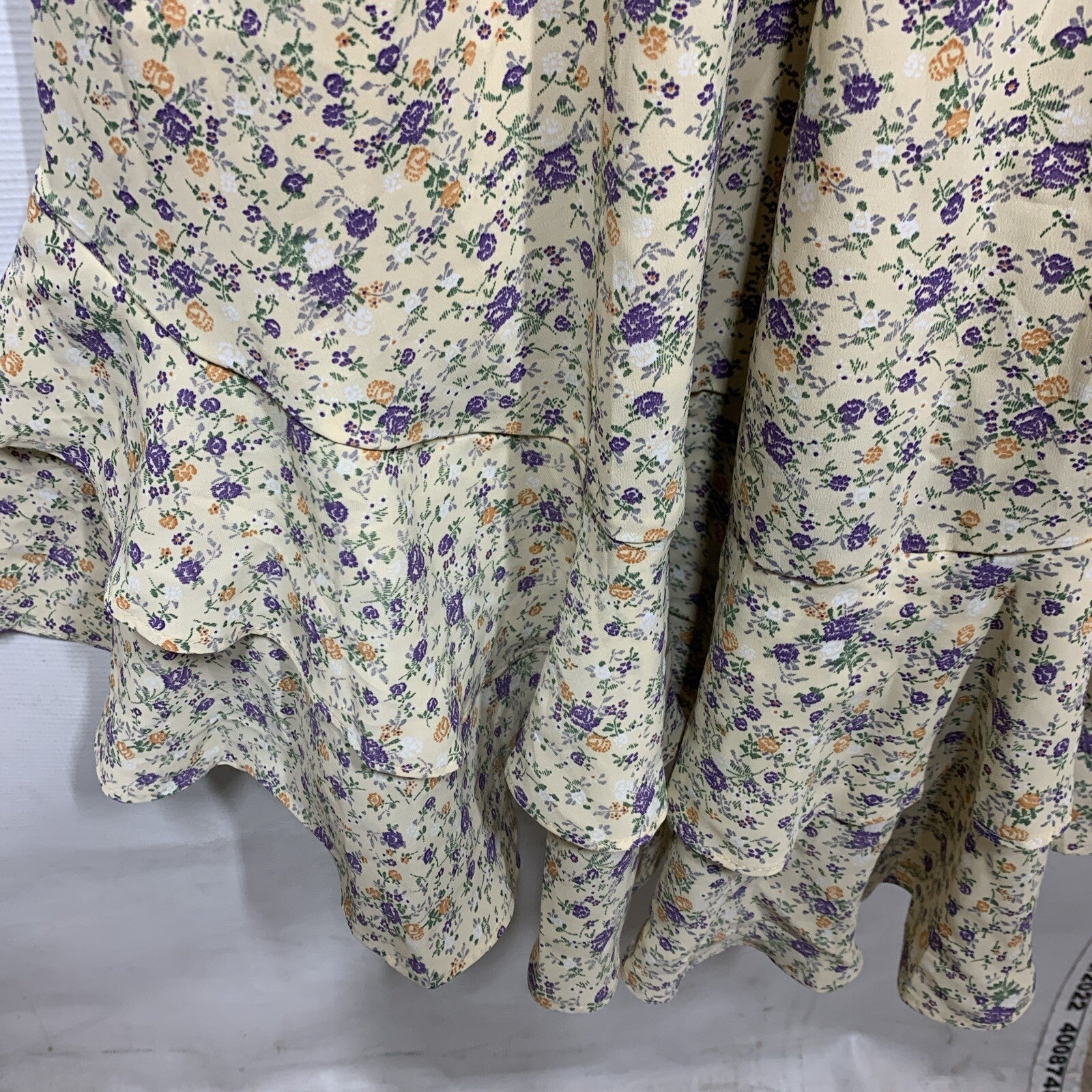 GRACE KARIN Summer Floral Boho Dress Square Neck Strapped Swing Size  Med Yellow