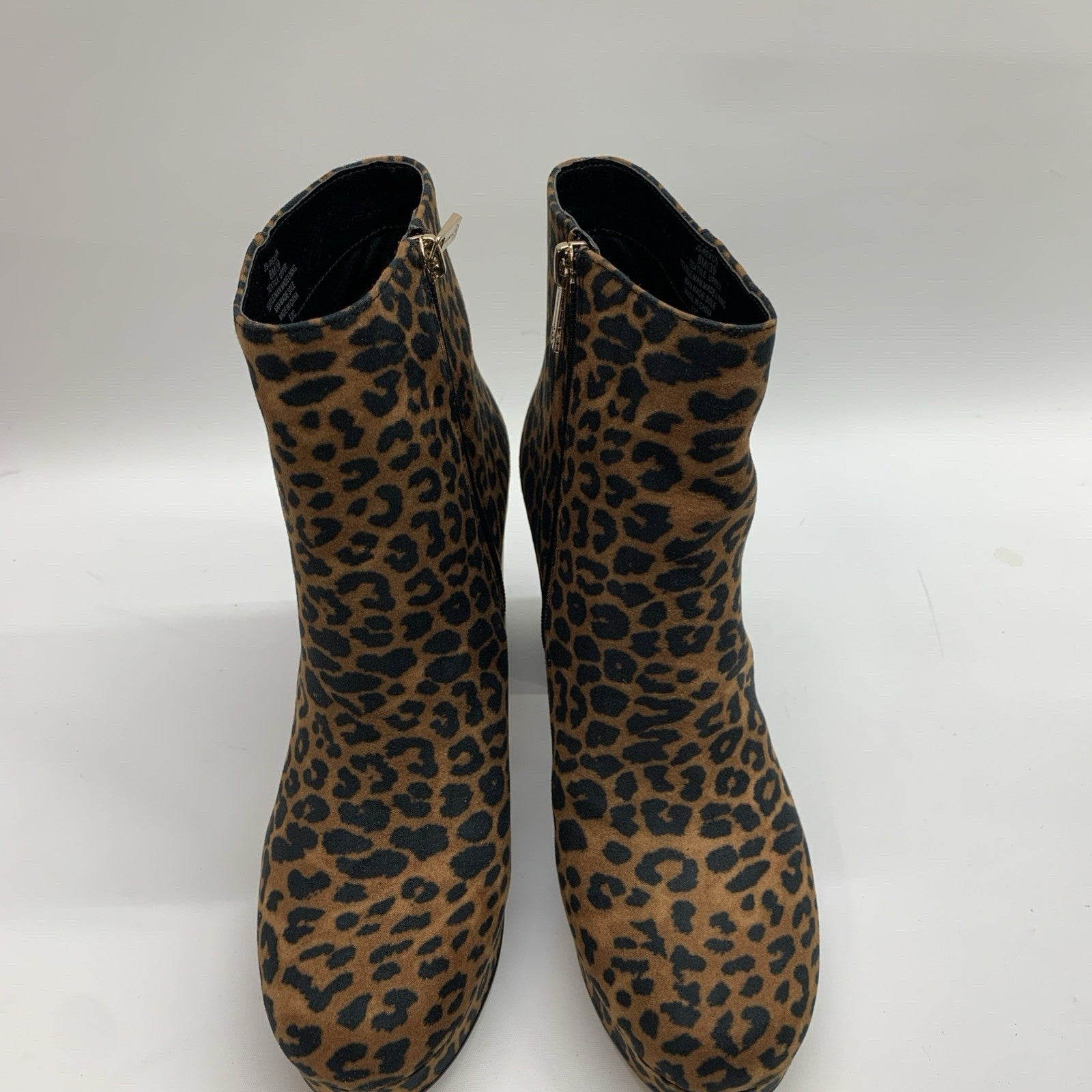 Jessica Simpson Women's Rexura Faux Suede Ankle Booties Leopard Print Size 8M