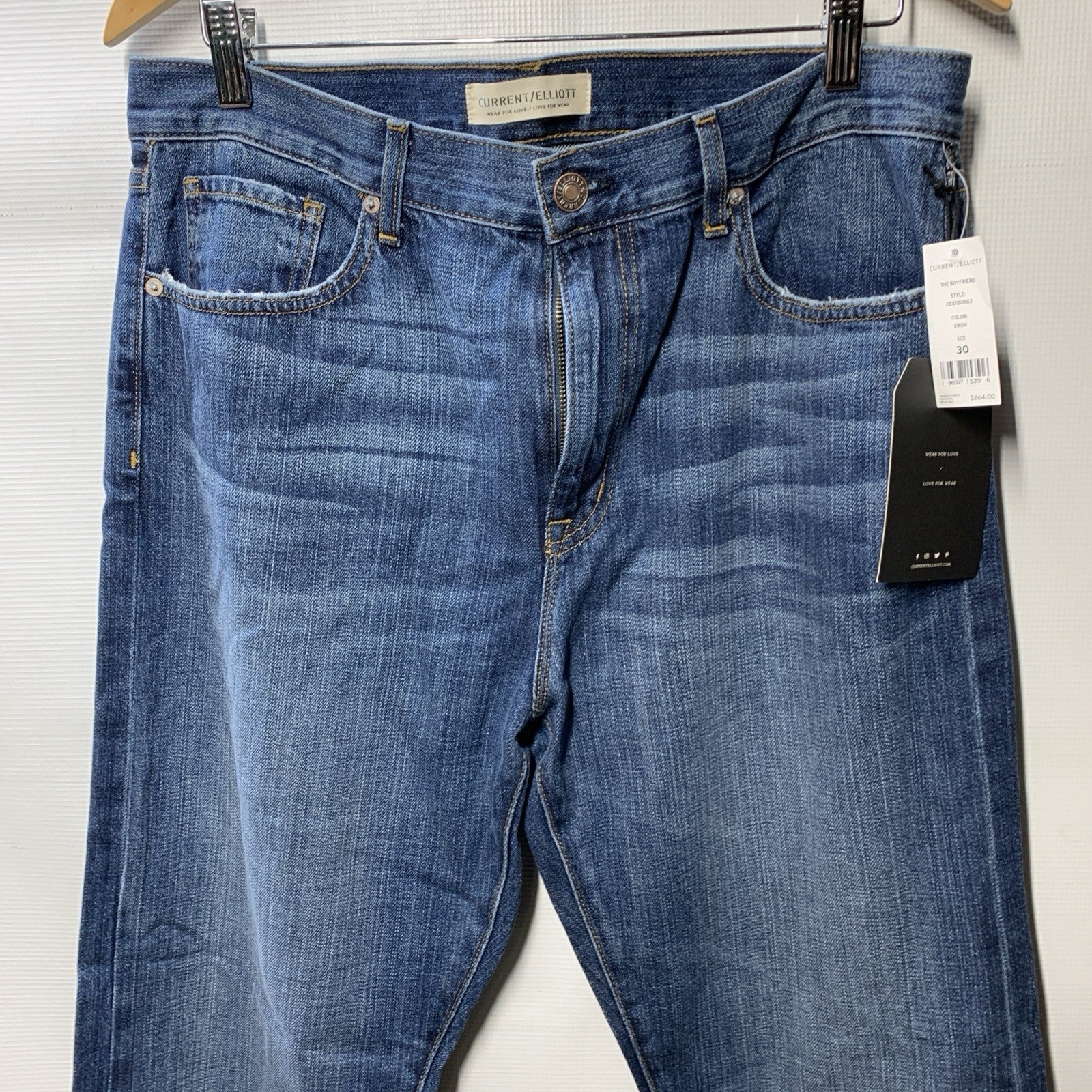 Current/Elliott Womens The Boyfriend Jeans Classic Fit Pants with Pocket Size 30