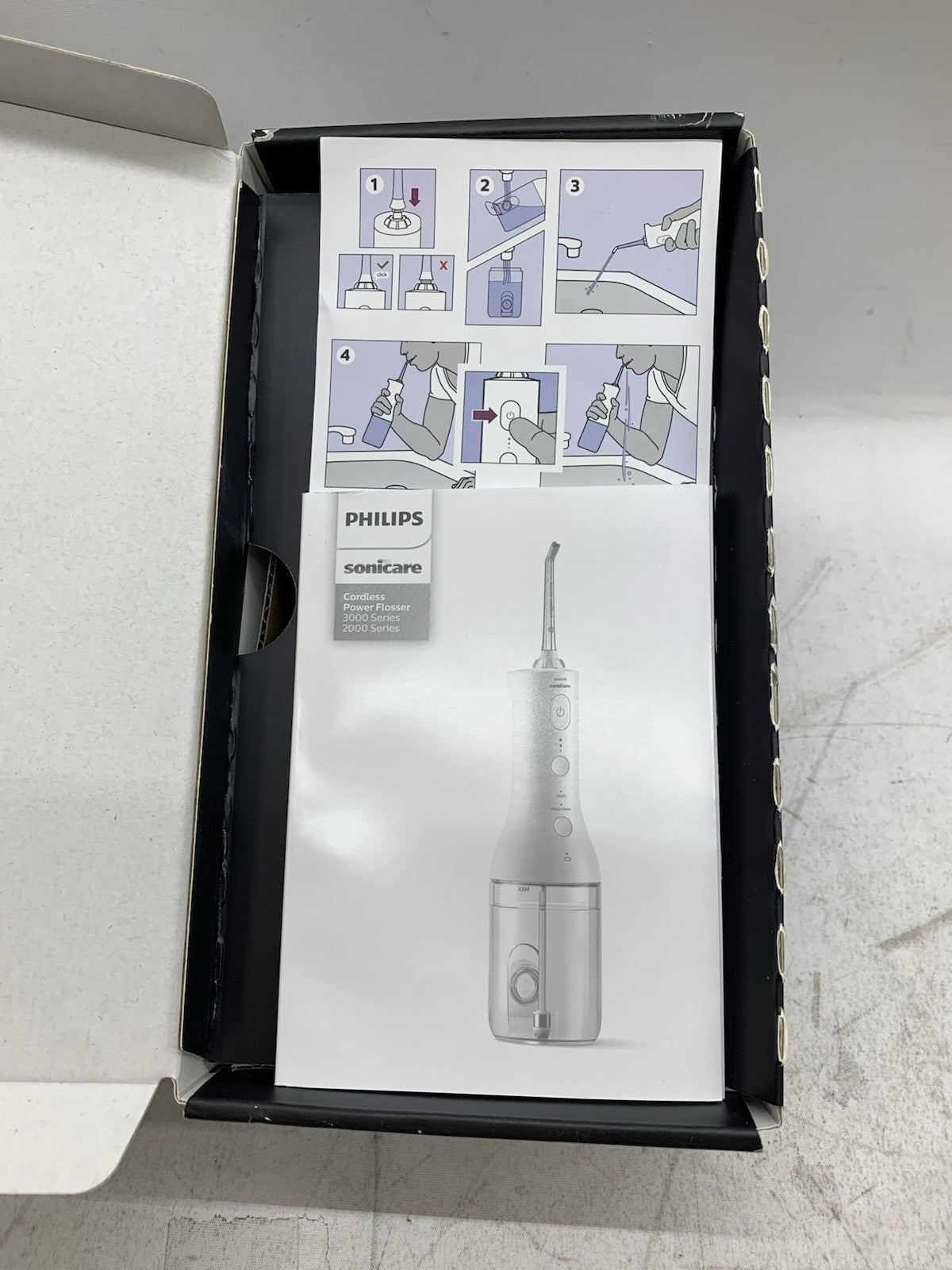 Philips Sonicare Cordless Power Flosser 3000 HX3826/23 Oral Irrigator Quad Strea