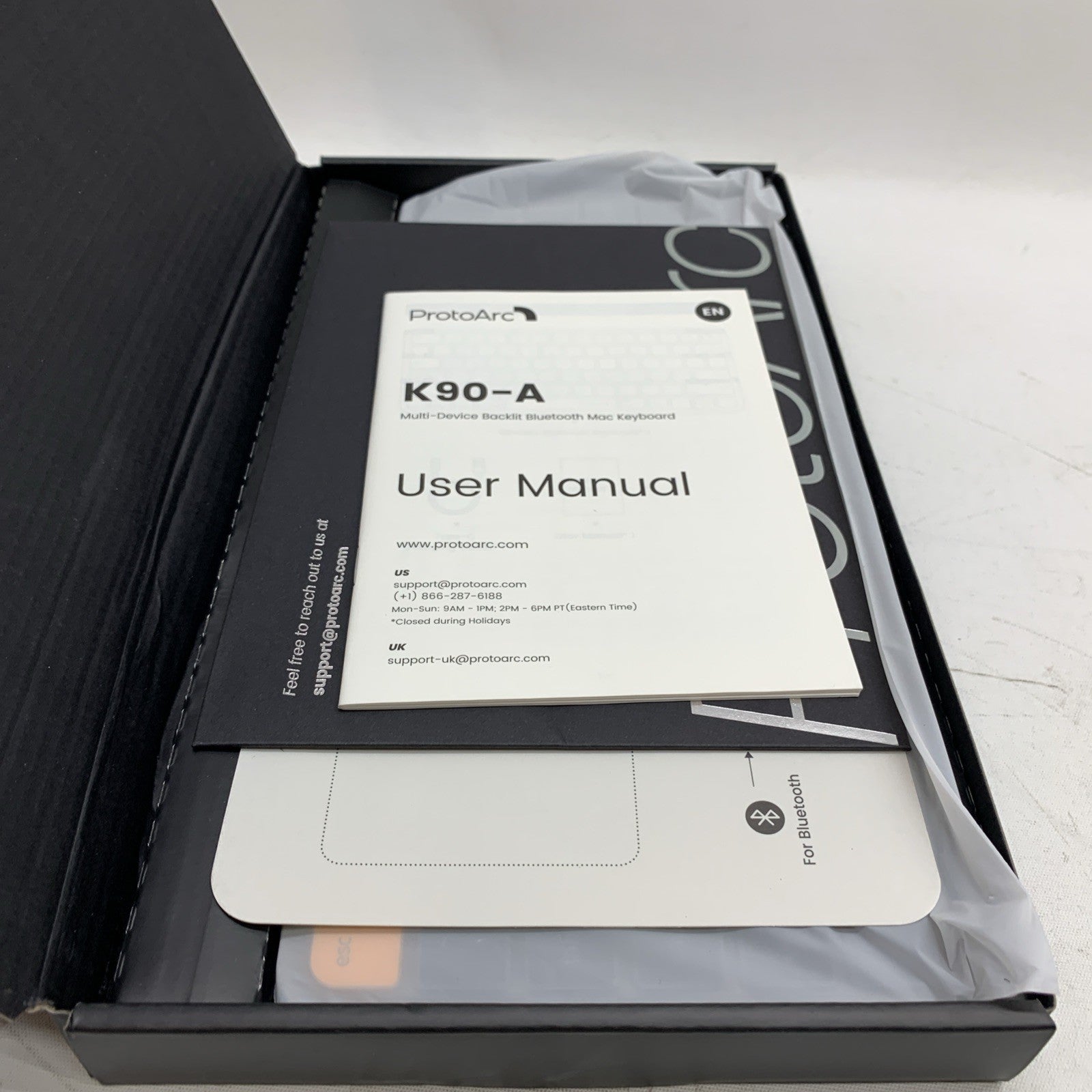 ProtoArc Backlit Compact Wireless Keyboard for Mac, K90-A Bluetooth Keyboard, Mu