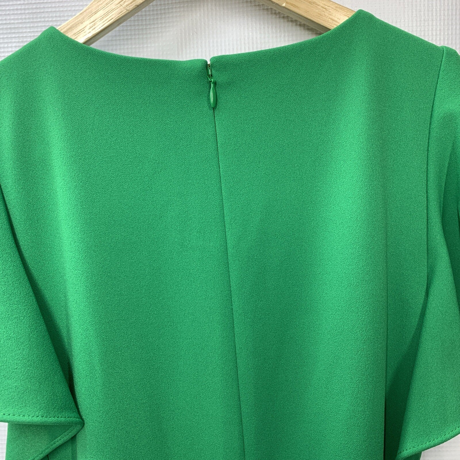 DKNY Womens Navy Flutter Sleeve Keyhole Neck Cropped Jumpsuit Green Size 2P